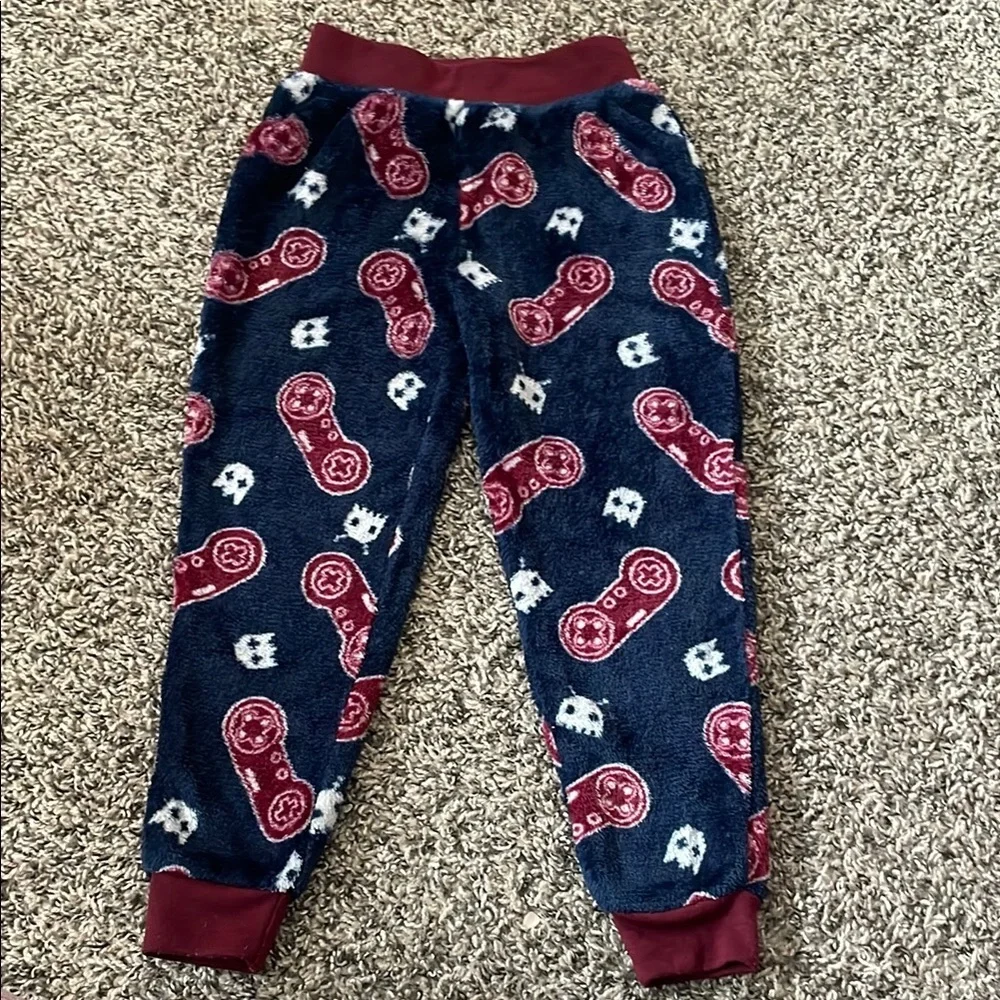 Wonder Nation Fleece Game Controller Blue and Red Boys Pajama Bottoms